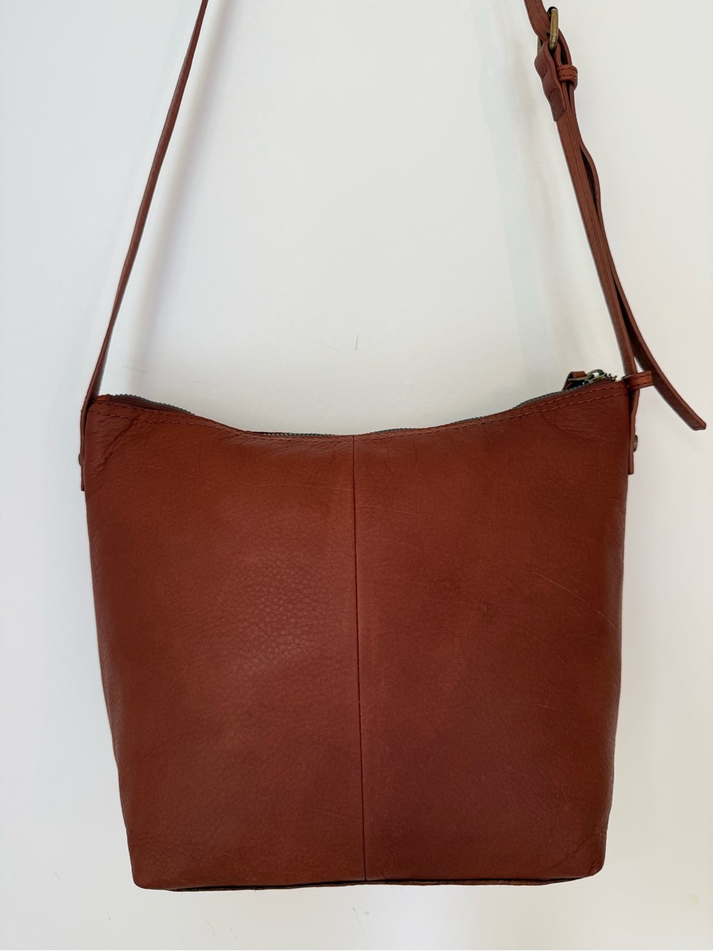 American Leather Co Brown Leather Crossbody Bag Adjustable Strap